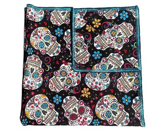 Sugar Skull/Candy Skull Day of the Dead Designer Bandana, Bandanna Headband Biker Gothic 100% Cotton Fabric