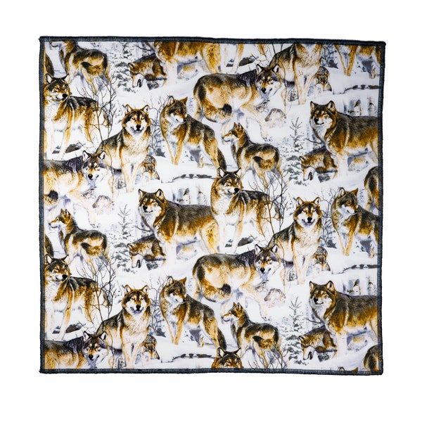 Beautiful Realistic Wolf Pack of Wolves designer bandana headband, great chemo wear David Textiles 100% Cotton Fabric