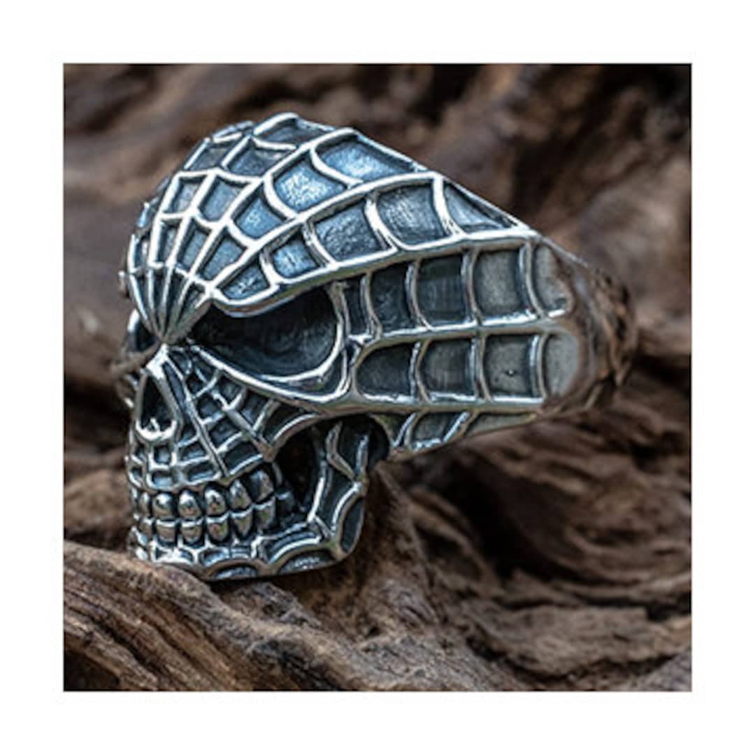 Spiderman Skull Ring .925 Sterling Silver/awesome Skull Ring/great