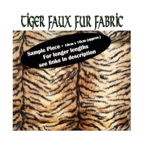 Tiger Fluffy Faux Fur ultra soft FABRIC Monochrome sample