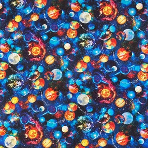 Schöner Galaxy Designerstoff / Material 100% Baumwolle von Timeless Treasures Planeten Weltraum Kosmos Universum