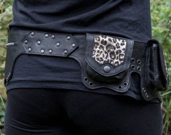 Awesome Leather Utility Pouch Belt Leopard Print Handmade  display picture 1