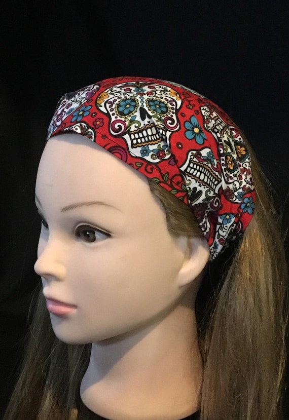 Day Of The Dead Sugar Skull Candy Skull Headband Bandana Etsy