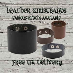 Real Leather Wristband in black & brown, various sizes available.  Wrist Cuff Bracelet Arm Protector, Larping, Viking Celtic Biker