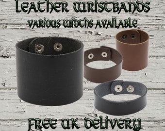 Pulsera de cuero auténtico en negro y marrón, disponible en varios tamaños. Brazalete protector, ideal para juegos de rol en vivo (LARP), estilo vikingo celta y motero.