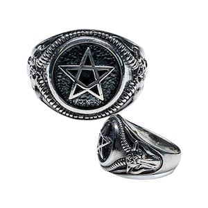 Bague Homme Argent Massif 925 - Croix De Fer Et Tête De Mort Style Etnox, Occasion Bon état