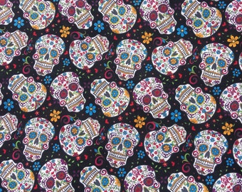Great Day of the Dead Sugar Skull Candy Skull Design,  finished Bandanna Headband Biker Gothic Textiles 100% Cotton Fabric