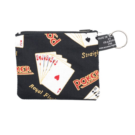 Poker Card Hand Design Handmade Purse 100% Cotton Great for Cash Cards  Coins Ideal Gift Gambling, Card Games, Casino 