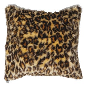 Funda de cojín de piel sintética con estampado de leopardo, tela divertida y suave, decorativa para sofá de 18 x 18 pulgadas.