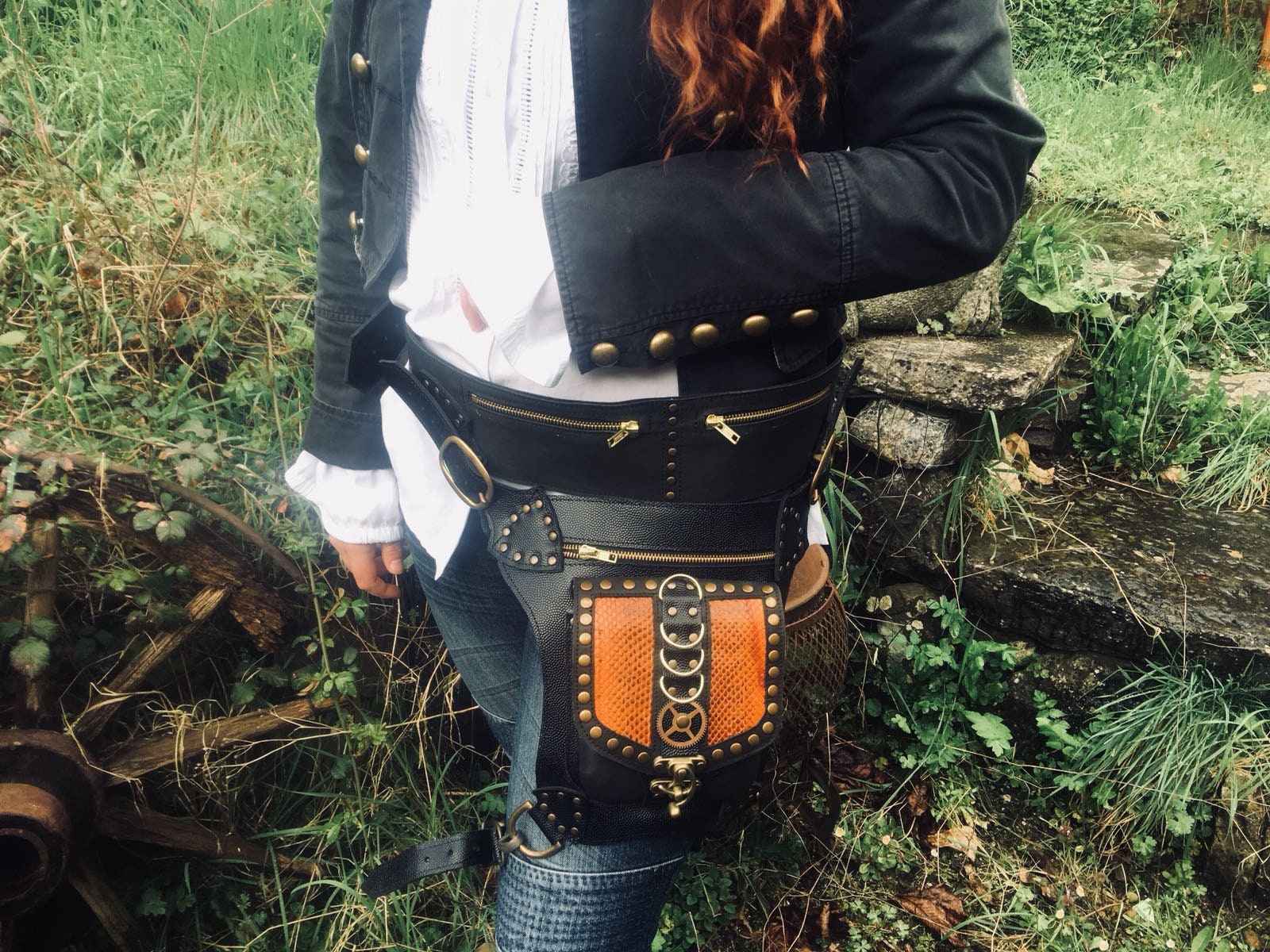 Festival Utility Belt Leg Strap, Steampunk Cyberpunk Dieselpunk Leather &  Python Pouch Holster, Fanny Pack, Harnessthigh Hip Bag Outlaw -  Canada