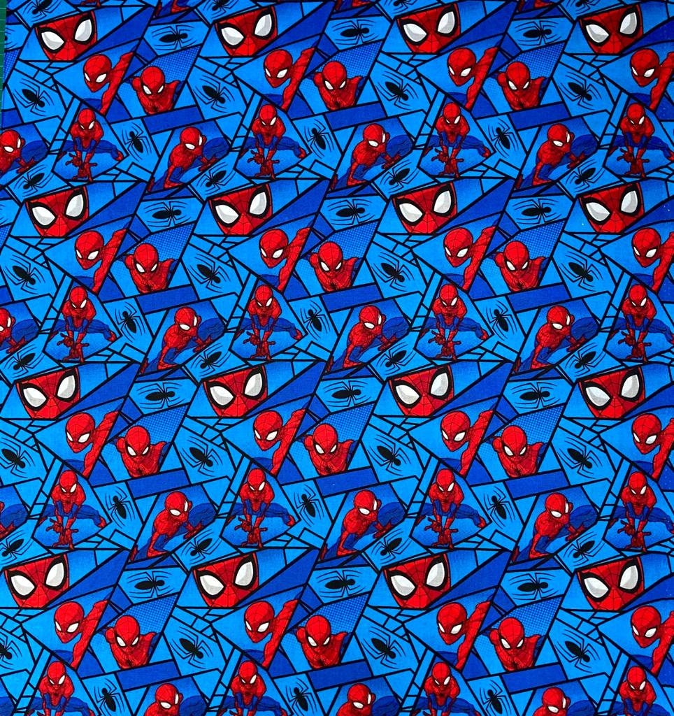 Camelot Marvel Spiderman Box 100% Cotton Fabric, Blue – CraftsFabrics