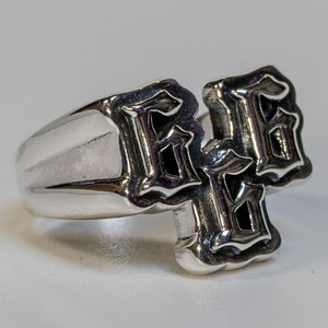 Anel de prata esterlina sólida 666 .925, granizo satanás, incrível anel de motociclista fora da lei, clube de motocicleta, sinal de demônios para o ocultismo