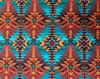 Fat Quarter Beautiful Cherokee Navajo aztec inca Influenced designer fabric perfect for making face masks Timeless Treasures 100% Cotton
