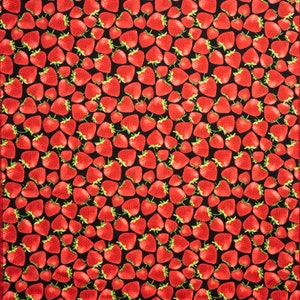 Bumper Crop of Summer Strawberries 100% Cotton Timeless Treasures material perfect for Face Masks Fruits Forest Garden