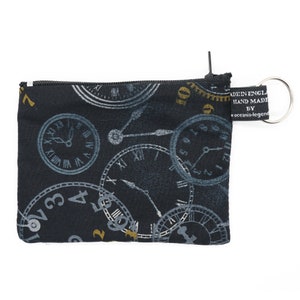 Steampunk Clockface Design ~ Handmade  Purse ~ 100% Cotton great for cash cards coins Ideal Gift ~ Time Dr Who Timepiece