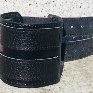 Wide Real Leather Support Wristband attached by a buckle Wrist Cuff, Bracelet, Arm Protector, Larp, Viking Celtic Biker