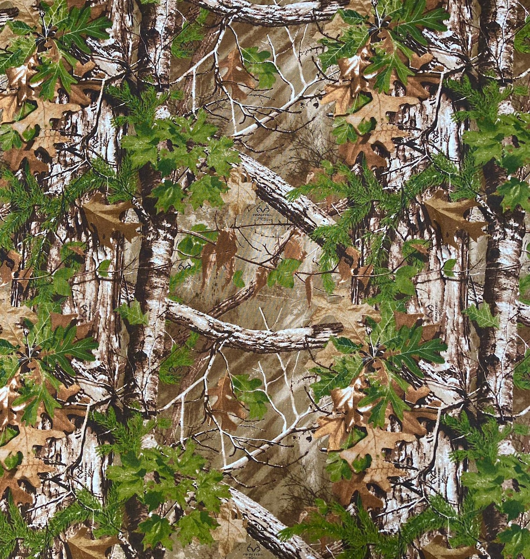 1/2 Realistic Tree Camo Forest Wood Scene Realtree Xtra Designer Fabric