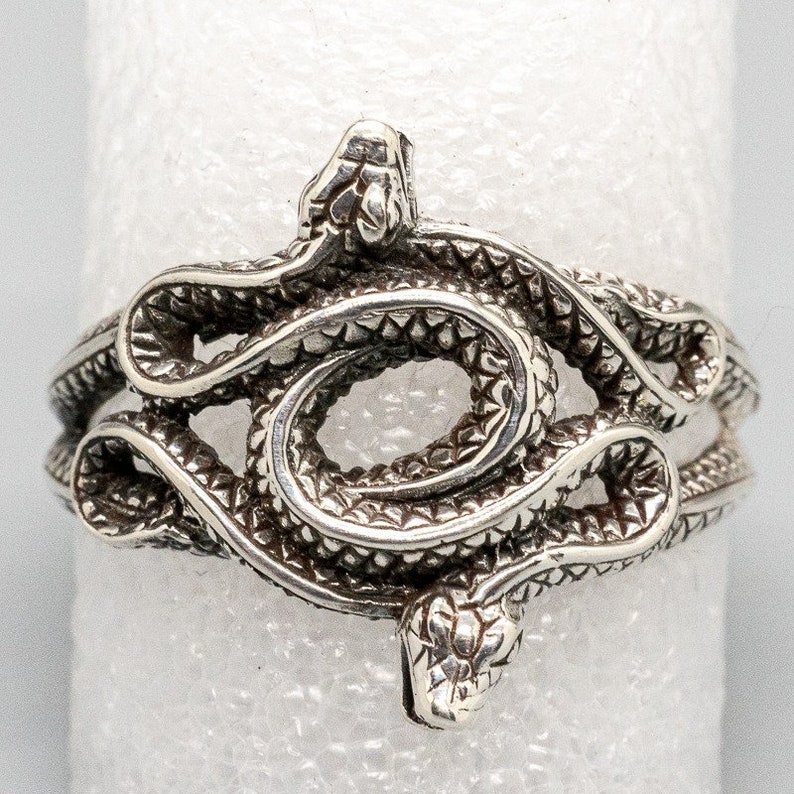 Entwined Snake Ring .925 solid sterling silver Heavy Metal, Biker Gothic Viking Pagan egyptian Available M Zask for special sizes image 2