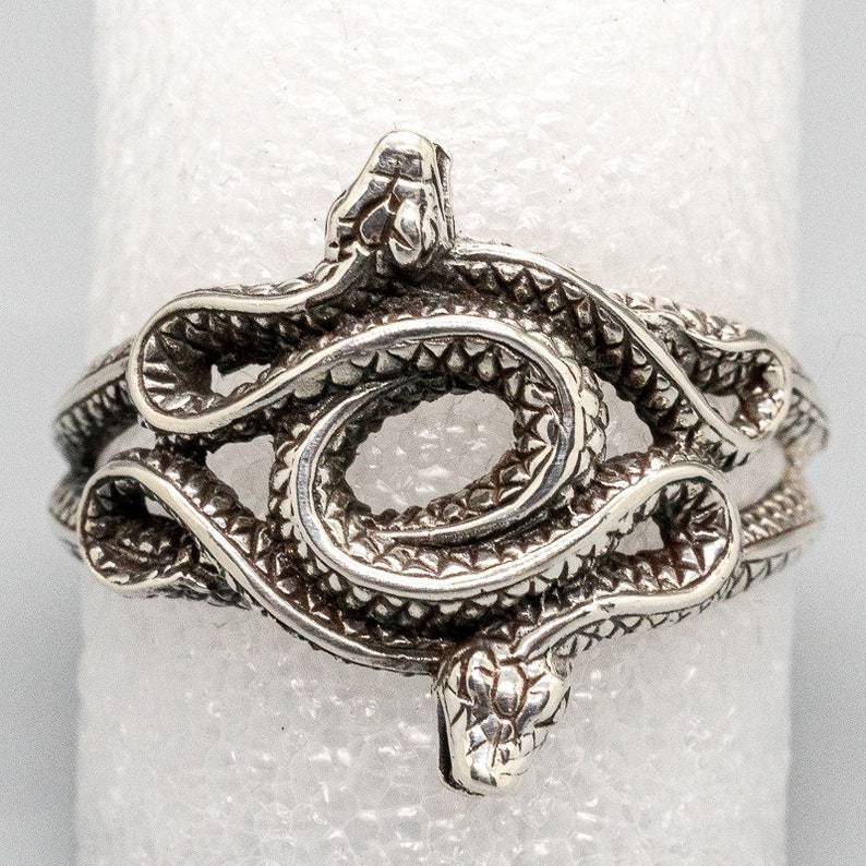 Entwined Snake Ring .925 Solid Sterling Silver Heavy Metal - Etsy