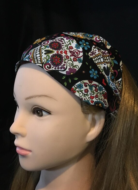 Candy Sugar Skulls Headband Bandana Hair Tie Turban Fabric Etsy