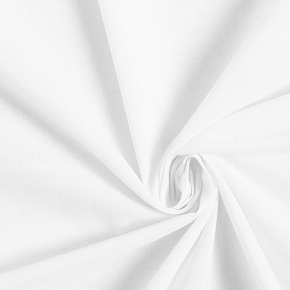 TELA blanca lisa 100% algodón fino vendida por metro o yarda para hacer  pañuelos, mascarillas, prendas de vestir, etc.