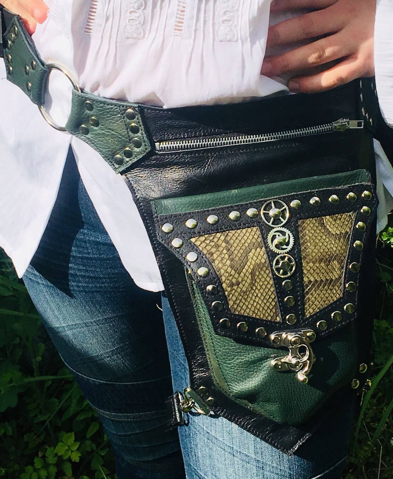Festival Utility Belt Leg Strap, Steampunk Cyberpunk