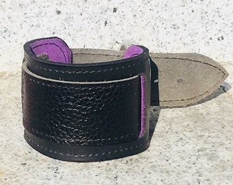 Wide Real Leather Support Wristband attached by a buckle Wrist Cuff, Bracelet, Arm Protector, Larp, Viking Celtic Biker