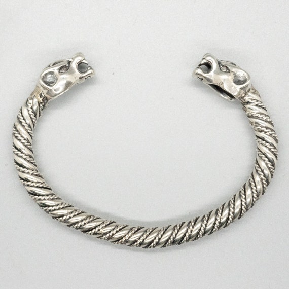 Beautifully Handmade Silver .925 Torc With a Panther Head