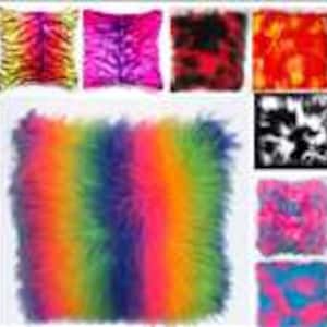 Ultra Fluffy & Luxurious Scatter Cushion covers to fit an 18 x 18 cushion, Rainbow Camouflage Camo Multicoloured
