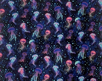 Beautiful Jellyfish Timeless Treasures 100% Cotton Fabric Cash Money material perfect for apparel, costumes, home decor