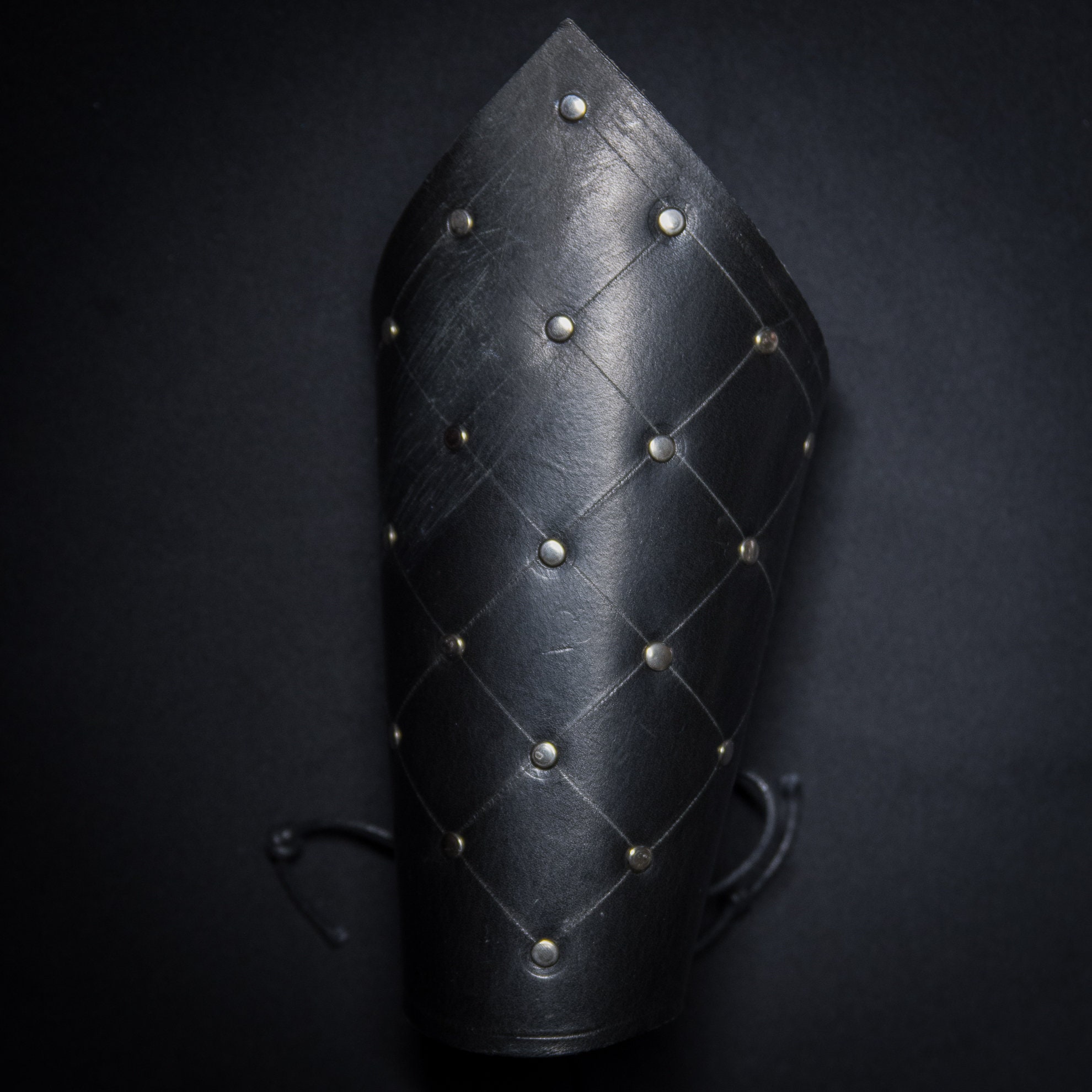 Real Leather Studded Arm Protector Guard Bracers Wristband