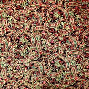 Stunning Red & Gold Paisley Designer Fabric made by Timeless Treasures 100% Cotton perfect for making clothing and accessories