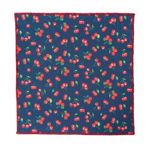 Retro Cherry Designer Bandana handmade from 100% Cotton Fabric perfect Chemowear Biker or Gothic Unisex