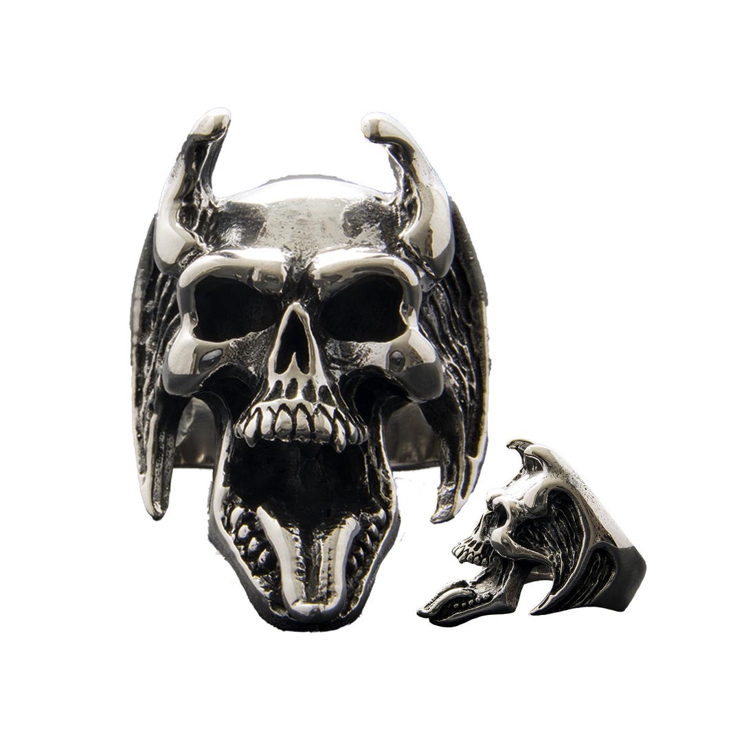 指輪・リング Devil Skull RING Silver925 Devil Skull Ring .925 Solid Sterling Silver Witch, Devil Worship