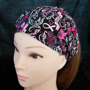 Breast Cancer Awareness Head Band for Chemo bandana Scarf Biker Rock dog