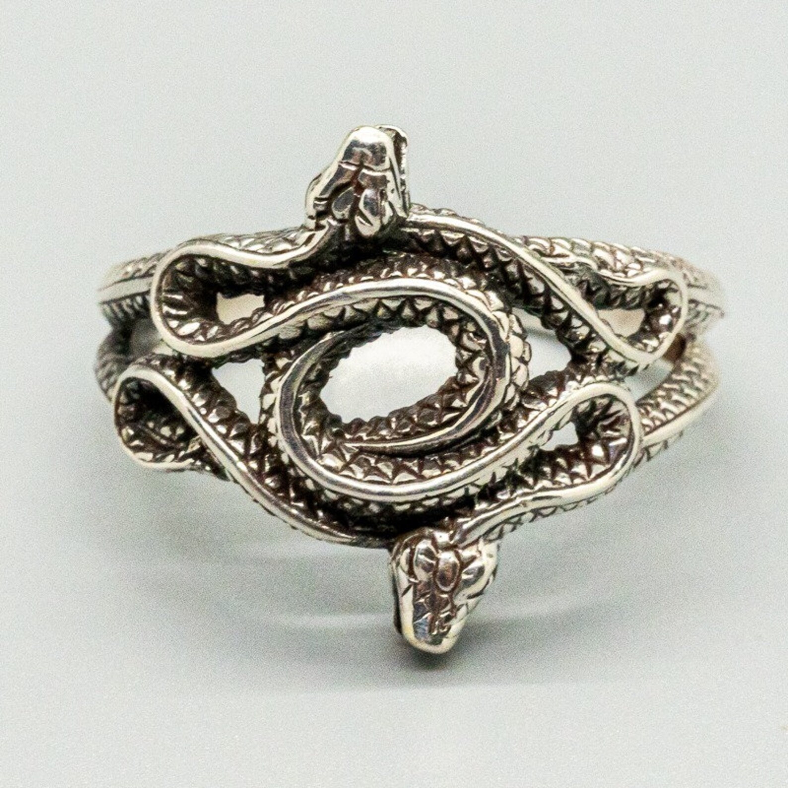 Entwined Snake Ring .925 solid sterling silver Heavy Metal Etsy