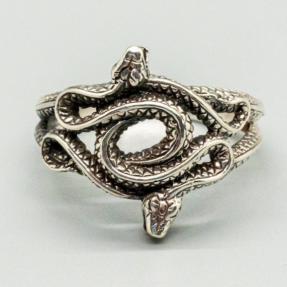 Entwined Snake Ring .925 Solid Sterling Silver Heavy Metal, Biker Entwined Snake Ring .925 Solid Sterling Silver Heavy Metal, Biker