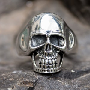 Skull Ring .925 solid sterling silver  Heavy Metal, Biker Gothic Viking Pagan Available M - Z+