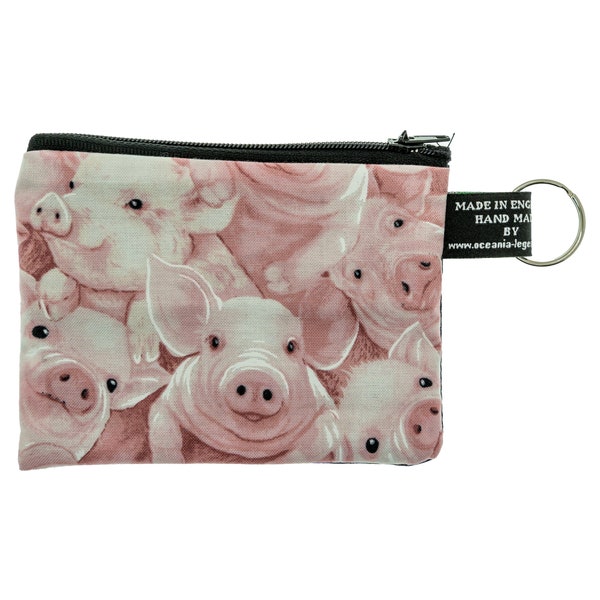 Cute Pink Pigs ~ Handmade  Purse ~ 100% Cotton great for cash cards coins Ideal Gift ~ Fun Design