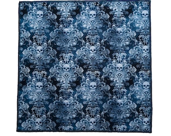 Gothic Filigree Skull designer bandana Headband Biker Metal Dog Tie Chemo Wear handmade from Timeless 100% Cotton Fabric