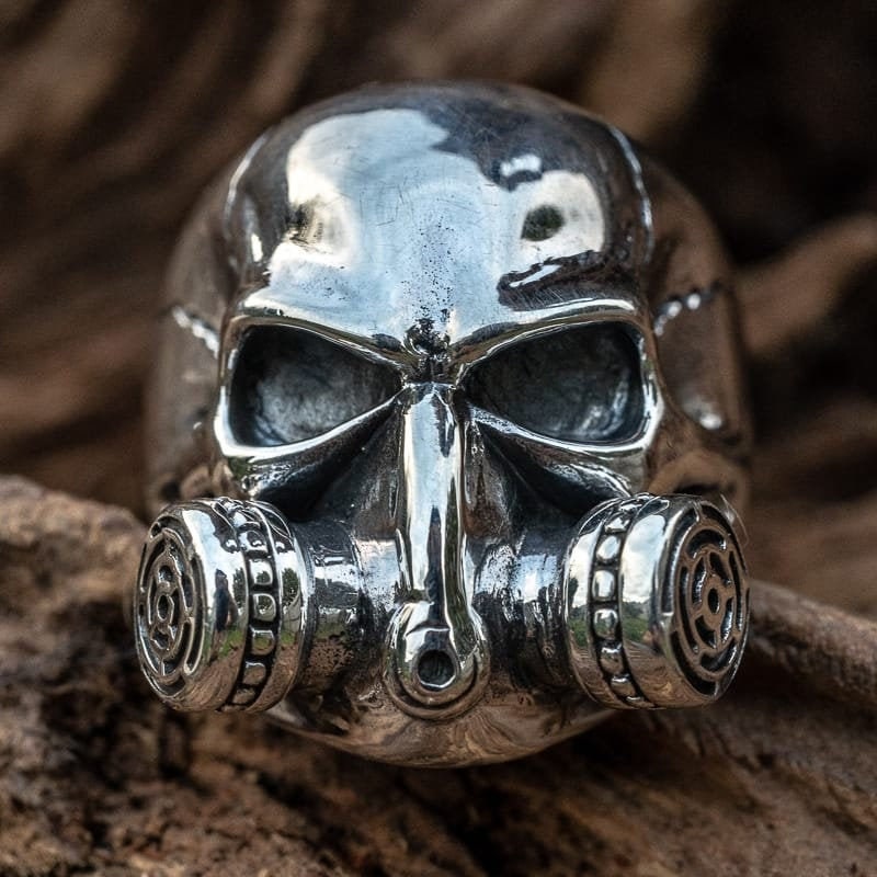 ガスマスク シルバー リング GAS MASK 指輪 RING レア SAS