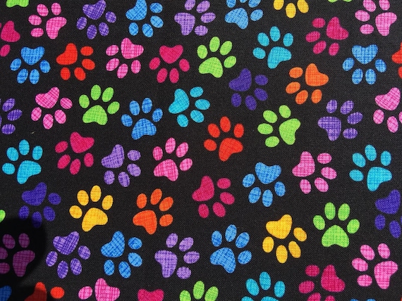 Paw Print Bandana Biker Gothic Headband Hair Tie Dog Pet Animal  Bandana Chemowear Scarf 100% Cotton Fabric Bandanna