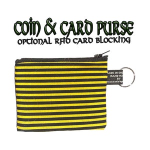 Porte-monnaie et porte-cartes Bee Stripe fait main, idéal pour les cartes de paiement, cadeau idéal avec bloqueur de cartes RFID en option