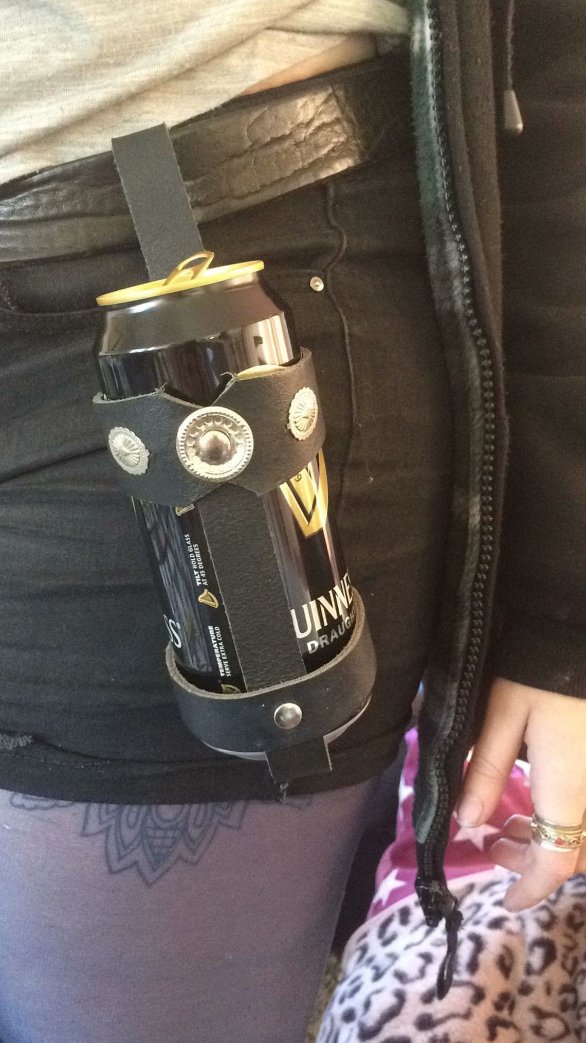 Leather Drink Holster perfect gift for party and festivals Etsy
