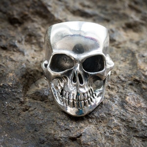 Skull Ring .925 solid sterling silver  Metal, Biker Gothic Viking Pagan Available M - Z+
