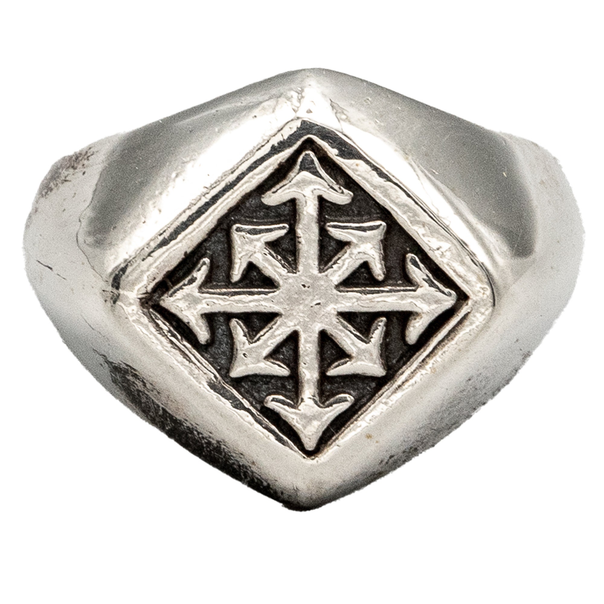 Chaos Star Signet Ring .925 Solid Sterling Silver Arrows Biker 
