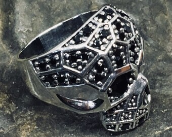 RATS MAGICAL DESIGHN／SKULL RING SILVER Skull Ring .925 Solid Sterling Silver R Metal, Biker Gothic