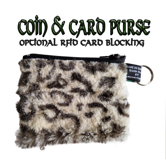 Snow Leopard Faux Fur Soft and Fluffy ~ Handmade Purse ~ Cotton