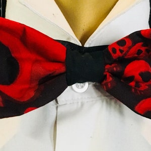 Infinity Spiral Skull Bow Tie Hair Bow Necktie Graduation Prom Timeless Treasures Fabric