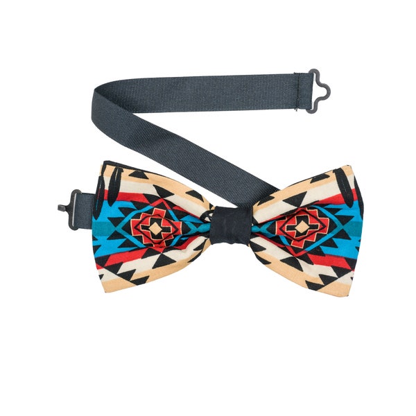 A stunning southwest american style Cherokee/Navajo/Aztec influenced design on this Bow Tie/Necktie Perfect for Graduation Prom  Wedding